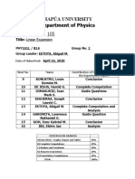 Mapúa University Department of Physics: Experiment No. 105