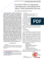 The Shunt Active Power Filter To Compensate Reactive Power and Harmonics With Optimized PI Controller in A 3 Phase 3 Wire Distribution Network