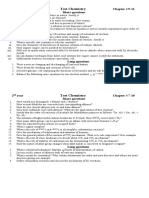 Test Chemistry: 1 Year Chapter # 9-11 Short Questions