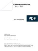 EARTHQUAKE ENGINEERING - Midterm Exam