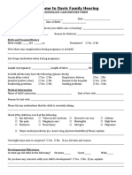 Welcome To Davis Family Hearing: Audiology Case History Form