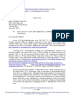 Department of Education Letter - University of Texas - April 24, 2020