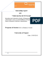 Internship Report ON "The Bank of Punjab"