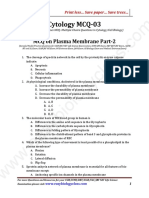 Cytology MCQ 03: MCQ On Plasma Membrane Part 2