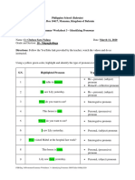 Grammar Worksheet 3 - Identifying Pronouns