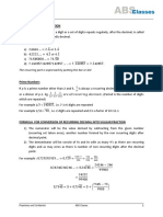 Recurring Decimal: DEFINITION: The Recurring Part Is Expressed by Putting The Bar or Dot