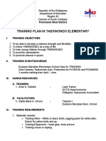 Training Plan in Taekwondo Elementary: Polomolok West District