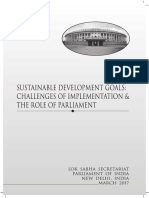 SDGs-Challenges of Implementation and Role of Parliament