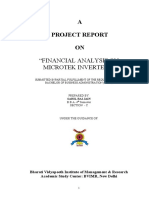 A Project Report ON: "Financial Analysis On Microtek Inverters"