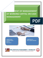 Assignment of Management of Working Capital On Cash Management