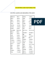 Word Stress Countries and Nationalities