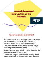 Taxation and Government Intervention On The Business