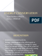 Energy Conservation: Name:harshavardhan K Roll no:19BME108