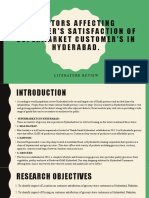 Factors Affecting Customer'S Satisfaction of Supermarket Customer'S in Hyderabad