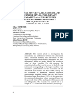 Emotional Maturity, Self-Esteem and Attachment Styles: Preliminary Comparative Analysis Between Adolescents With and Without Delinquent Status