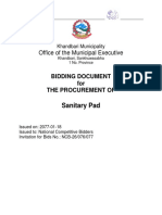 Tender Document Sanitary Pad