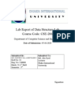 Lab Report of Data Structure Lab Course Code: CSE-206: U N I V E R S I T Y