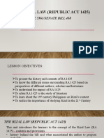 The Rizal Law (Republic Act 1425) : House Bill 5561/senate Bill 438