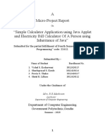 A Micro-Project Report "Simple Calculator Application Using Java Applet and Electricity Bill Calculator of A Person Using Inheritance of Java"