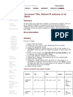 Default IP Addresses and Resetting