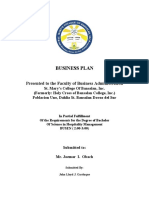 Business Plan: Presented To The Faculty of Business Administration