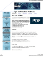 Sample Certification Problems DEFINE Phase: Ads by Google