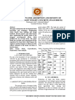 Strength, Water Absorption and Density of Cellular Light Weight Concrete (Foam Brick)