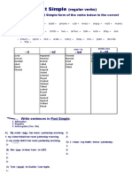 Past Simple: (Regular Verbs)