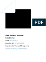 Rural Marketing Assigment Submitted By:: Name: Exam Roll No.: Department of Business Management