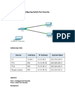 2.2.4.9 Packet Tracer - Configuring Switch Port Security