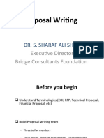 Proposal Writing: Dr. S. Sharaf Ali Shah