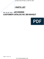 Illustrated Parts List MFG ID NO. 96012002800 Customer Catalog No. Bb185H42Lt