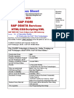 SAP UI5 - FIORI OData NW Gateway - Syllabus Sheet