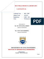 Advance Structral Design Labortary Lab Manual