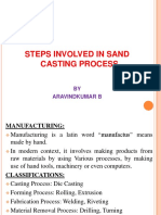 Steps Involved in Sand Casting Process: BY Aravindkumar B