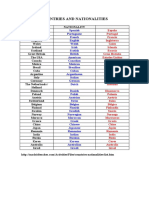 COUNTRIES AND NATIONALITIESFull