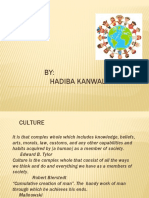 Culture: BY: Hadiba Kanwal