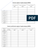 Interior and Exterior Angles Table RAG