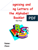 Recognising and Writing Letters of The Alphabet Booklet: Name: Class