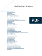 Photoshop Default Keyboard Shortcuts