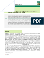 Production of Probiotic Bulgarian Yoghurts Obtained From An Ultrafiltered Cows Milk Irish Journal of Agricultural and Food Research