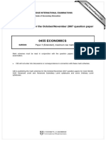 0455 Economics: MARK SCHEME For The October/November 2007 Question Paper