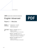 English Advanced: Paper 2 - Modules