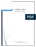 DBMS Lab # 9 Procedures PDF