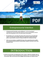 Topic:: Entrepreneurial Intention: A Food Sector Perspective