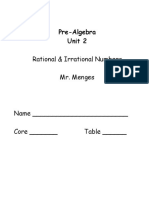 Rational & Irrational Numbers Mr. Menges: Pre-Algebra Unit 2