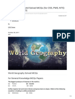 Csstimes - Pk-Geography of World Solved MCQs For CSS PMS NTS GK Paper Part-3