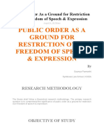 Public Order As A Ground For Restriction Over Freedom of Speech