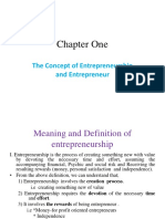 Chapter One: The Concept of Entrepreneurship and Entrepreneur