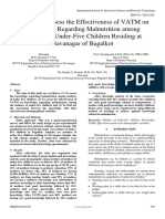 A Study To Assess The Effectiveness of VATM On Knowledge Regarding Malnutrition Among Mothers of Under-Five Children Residing at Navanagar of Bagalkot